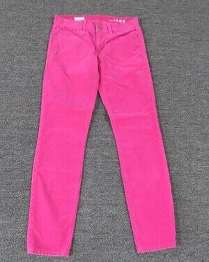 Gap 1969 Legging Jegging Jeans Womens 27 Pink Mid Rise Corduroy Slim Pants